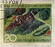 Briefmarke 350jähriges Bestehen Soleleitung Traunstein