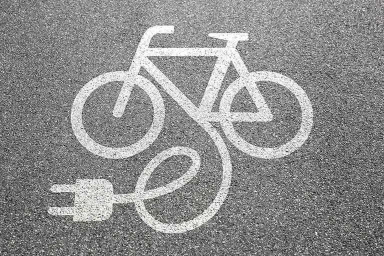 Hinweis auf eine E-Bike Ladestation